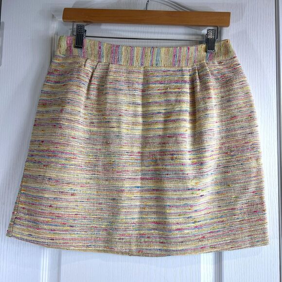 Leona by Lauren Leonard Women's Mini Skirt Textured Tweed Multicolor Size 4 - Picture 1 of 11